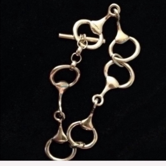 Sterling Silver Equestrian Style Horse-bit Toggle Bracelet - Picture 11 of 16